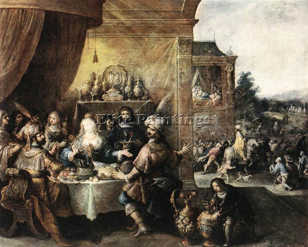 FRANS THE YOUNGER FRANCKEN  II FEAST OF ESTHER ARTIST PAINTING REPRODUCTION OIL