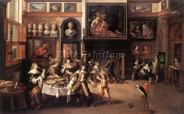 FRANS THE YOUNGER FRANCKEN  II SUPPER AT HOUSE OF BURGOMASTER ROCKOX OIL CANVAS