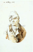CASPAR DAVID FRIEDRICH SELF PORTRAIT WITH CAP AND SIGHTING EYE SHIELD ARTIST OIL