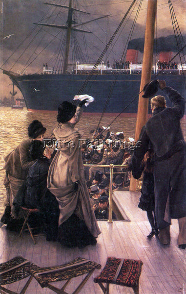 TISSOT FAREWELL TO THE MERSEY ARTIST PAINTING REPRODUCTION HANDMADE CANVAS REPRO