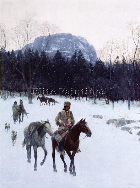 HENRY FARNY OBSIDIAN MOUNTAIN IN THE YELLOWSTONE ARTIST PAINTING HANDMADE CANVAS
