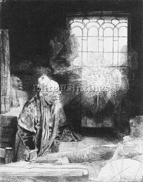 REMBRANDT FAUST ARTIST PAINTING REPRODUCTION HANDMADE CANVAS REPRO WALL  DECO