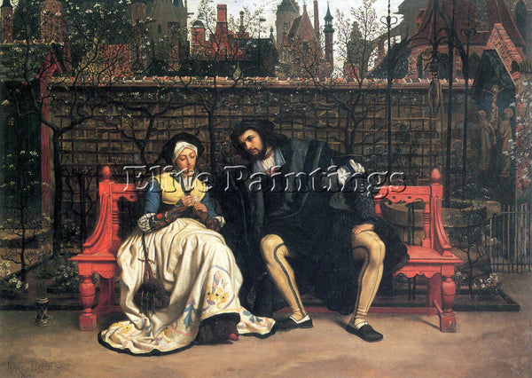TISSOT FAUST AND MARGUERITE IN THE GARDEN ARTIST PAINTING REPRODUCTION HANDMADE