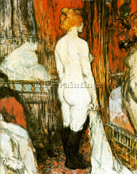 TOULOUSE-LAUTREC FEMALE NUDE ARTIST PAINTING REPRODUCTION HANDMADE CANVAS REPRO