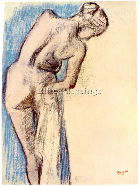 DEGAS FEMALE AFTER THE BATH ARTIST PAINTING REPRODUCTION HANDMADE OIL CANVAS ART