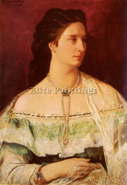 ANSELM FRIEDRICH FEUERBACH PORTRAIT OF A LADY WEARING A PEARL NECKLACE PAINTING