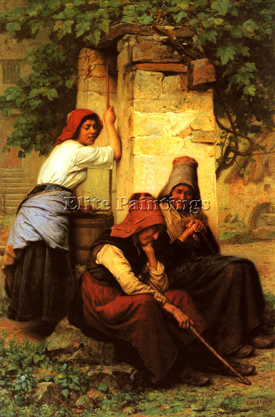 FRENCH FEYEN JACQUES EUGENE AT THE WELL ARTIST PAINTING REPRODUCTION HANDMADE