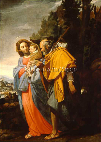 ITALIAN FIASELLA DOMENICO FLIGHT INTO EGYPT ARTIST PAINTING HANDMADE OIL CANVAS