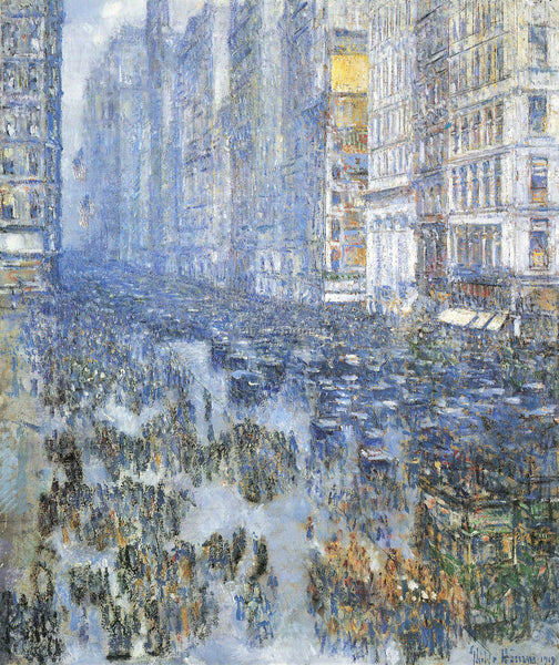 HASSAM FIFTH AVENUE ARTIST PAINTING REPRODUCTION HANDMADE CANVAS REPRO WALL DECO