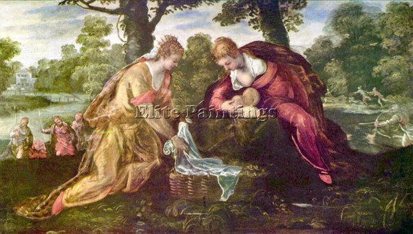 TINTORETTO FINDING OF MOSES ARTIST PAINTING REPRODUCTION HANDMADE OIL CANVAS ART