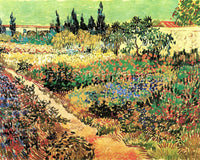 VAN GOGH FLOWERING GARDEN WITH PATH ARTIST PAINTING REPRODUCTION HANDMADE OIL