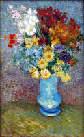 VAN GOGH FLOWERS IN A BLUE VASE ARTIST PAINTING REPRODUCTION HANDMADE OIL CANVAS