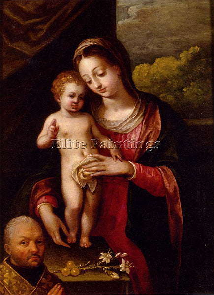 ITALIAN FONTANA LAVINIA THE MADONNA AND CHILD WITH A DONOR ARTIST PAINTING REPRO