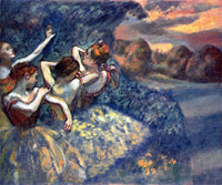 DEGAS FOUR DANCERS ARTIST PAINTING REPRODUCTION HANDMADE CANVAS REPRO WALL DECO