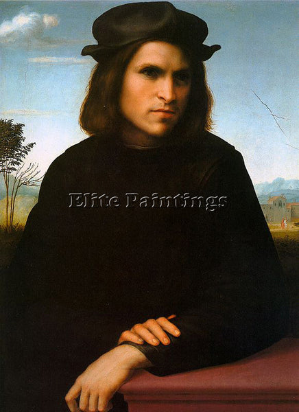 ITALIAN FRANCIABIGIO PORTRAIT OF A MAN ARTIST PAINTING REPRODUCTION HANDMADE OIL