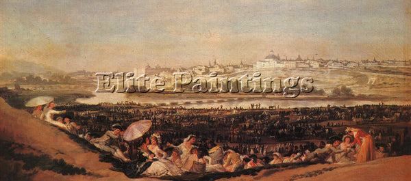 FRANCISCO DE GOYA FESTIVAL AT THE MEADOW OF SAN ISADORE ARTIST PAINTING HANDMADE