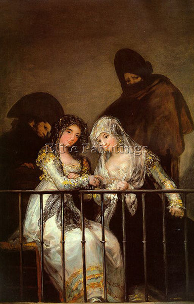 FRANCISCO DE GOYA MAJAS ON A BALCONY ARTIST PAINTING REPRODUCTION HANDMADE OIL