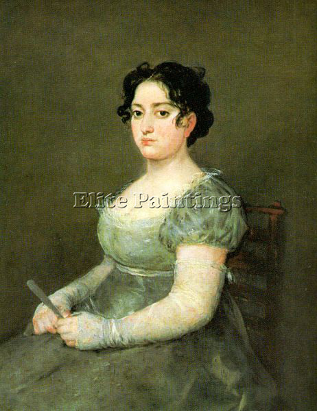 FRANCISCO DE GOYA THE WOMAN WITH A FAN ARTIST PAINTING REPRODUCTION HANDMADE OIL