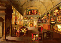 FRANS THE YOUNGER FRANCKEN  THE INTERIOR OF A PICTURE GALLERY PAINTING HANDMADE