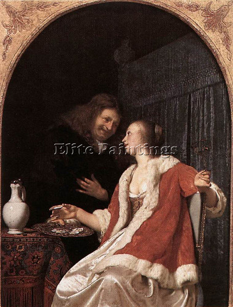 FRANS VAN MIERIS A MEAL OF OYSTERS ARTIST PAINTING REPRODUCTION HANDMADE OIL ART