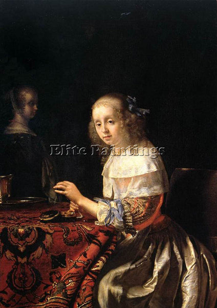 FRANS VAN MIERIS THE LACEMAKER ARTIST PAINTING REPRODUCTION HANDMADE OIL CANVAS