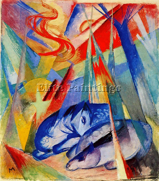 FRANZ MARC FMARC1 ARTIST PAINTING REPRODUCTION HANDMADE CANVAS REPRO WALL DECO