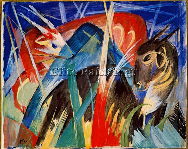 FRANZ MARC FMARC19 ARTIST PAINTING REPRODUCTION HANDMADE CANVAS REPRO WALL DECO