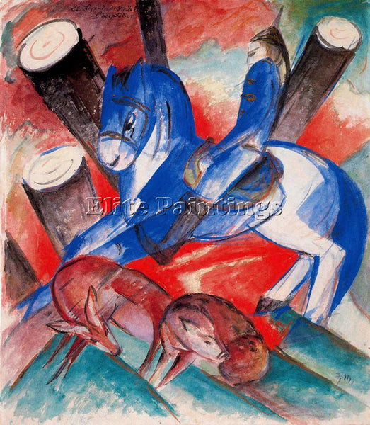 FRANZ MARC FMARC67 ARTIST PAINTING REPRODUCTION HANDMADE CANVAS REPRO WALL DECO