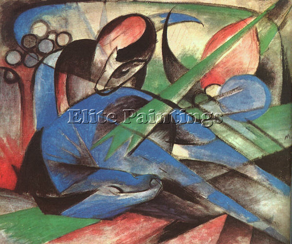 FRANZ MARC FMARC58 ARTIST PAINTING REPRODUCTION HANDMADE CANVAS REPRO WALL DECO