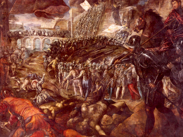 TINTORETTO FRERICO II GONZAGA CONQUERED PARMA ARTIST PAINTING REPRODUCTION OIL