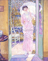 FREDERICK FRIESEKE IN THE DOORWAY GOOD MORNING ARTIST PAINTING REPRODUCTION OIL