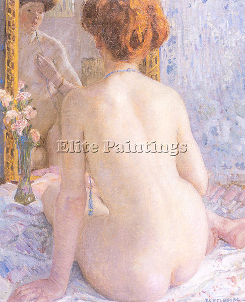 FREDERICK FRIESEKE REFLECTIONS MARCELLE ARTIST PAINTING REPRODUCTION HANDMADE