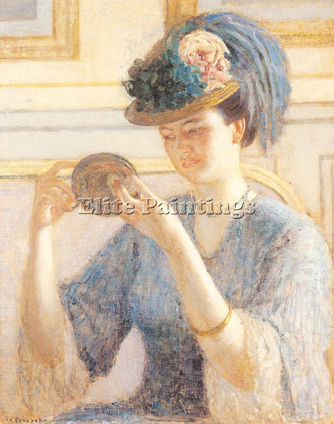FREDERICK FRIESEKE REFLECTIONS ARTIST PAINTING REPRODUCTION HANDMADE OIL CANVAS