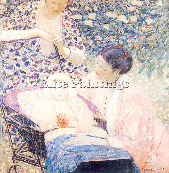FREDERICK FRIESEKE THE MOTHER ARTIST PAINTING REPRODUCTION HANDMADE CANVAS REPRO