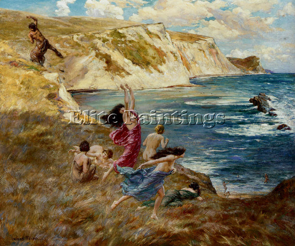 FRIPP INNES SIRENS SURPRISED BY A CENTAUR ARTIST PAINTING REPRODUCTION HANDMADE