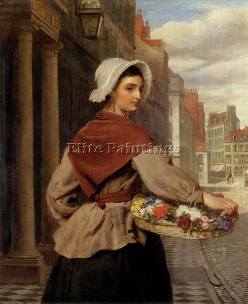 WILLIAM POWELL FRITH POWELL THE FLOWER SELLER ARTIST PAINTING REPRODUCTION OIL