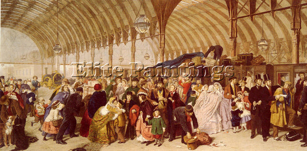 WILLIAM POWELL FRITH THE RAILWAY STATION ARTIST PAINTING REPRODUCTION HANDMADE