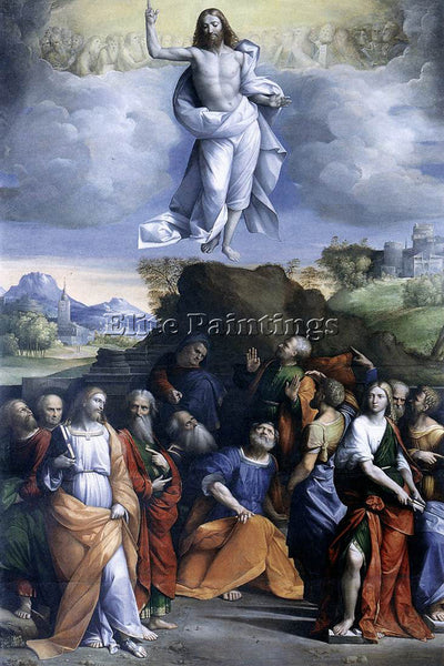 ITALIAN GAROFALO ASCENSION OF CHRIST ARTIST PAINTING REPRODUCTION HANDMADE OIL