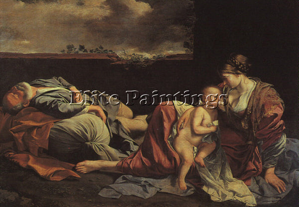 ORAZIO GENTLESCHI REST ON THE FLIGHT INTO EGYPT ARTIST PAINTING REPRODUCTION OIL