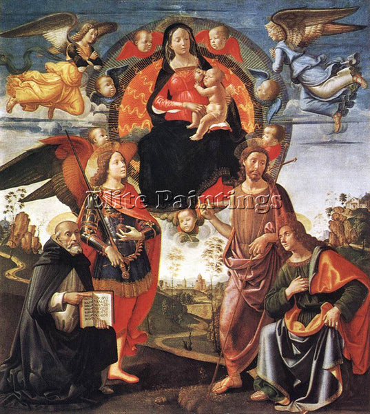 DOMENICO GHIRLANDAIO MADONNA IN GLORY WITH SAINTS ARTIST PAINTING REPRODUCTION