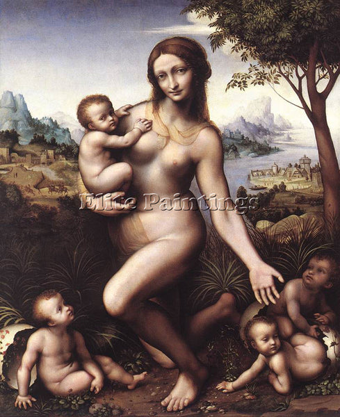 ITALIAN GIAMPIETRINO LEDA ARTIST PAINTING REPRODUCTION HANDMADE OIL CANVAS REPRO