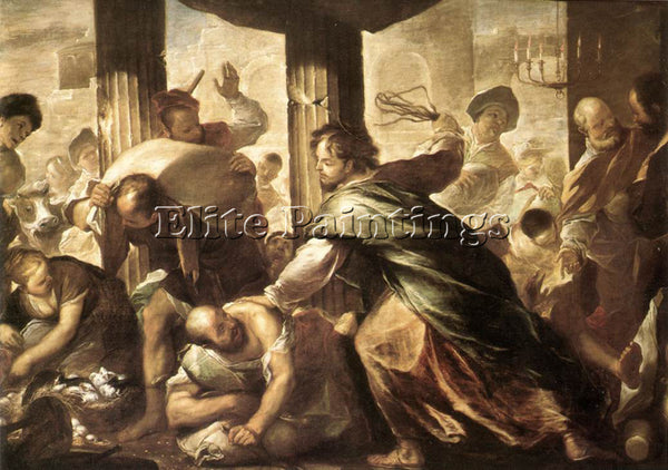 LUCA GIORDANO CHRIST CLEANSING THE TEMPLE ARTIST PAINTING REPRODUCTION HANDMADE