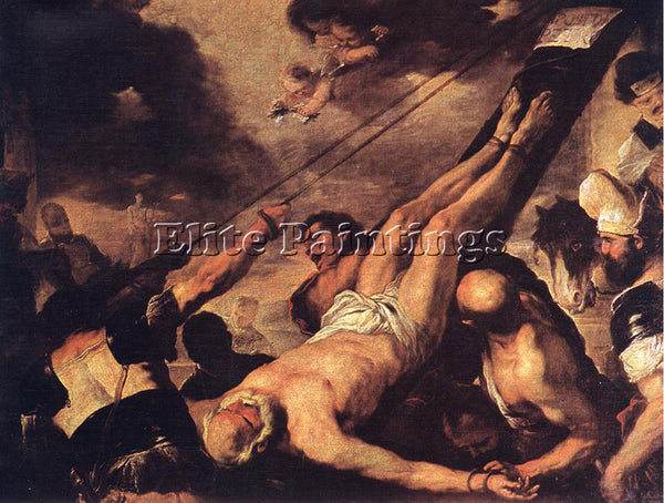 LUCA GIORDANO CRUCIFIXION OF ST PETER ARTIST PAINTING REPRODUCTION HANDMADE OIL