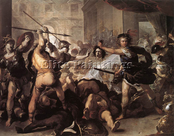 LUCA GIORDANO PERSEUS FIGHTING PHINEUS AND HIS COMPANIONS ARTIST PAINTING CANVAS