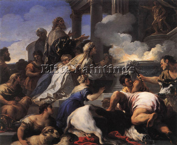 LUCA GIORDANO PSYCHES PARENTS OFFERING SACRIFICE TO APOLLO ARTIST PAINTING REPRO