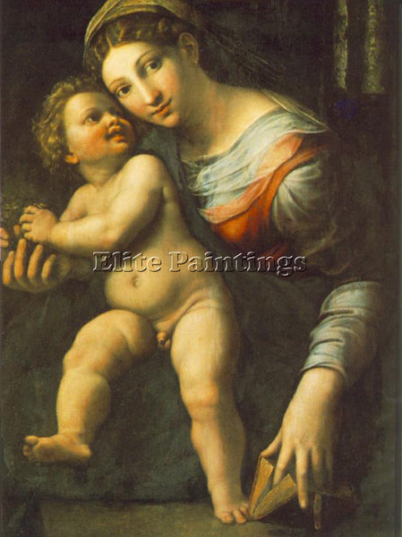 GIULIO ROMANO VIRGIN WITH THE CHILD ARTIST PAINTING REPRODUCTION HANDMADE OIL