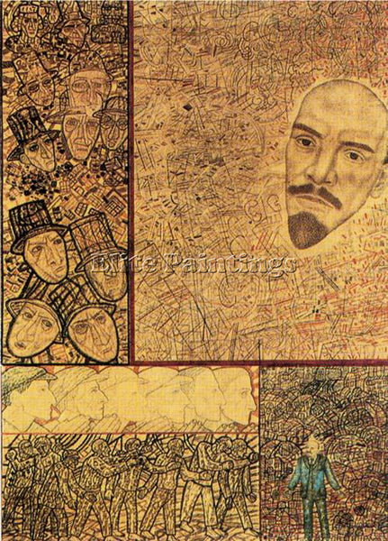 PAVEL FILONOV GOELRO LENIN S PLAN FOR THE ELECTRIFICATION OF RUSSIA PAINTING OIL