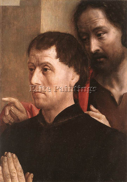 HUGO VAN DER GOES PORTAIT OF A DONOR WITH ST JOHN THE BAPTIST PAINTING HANDMADE