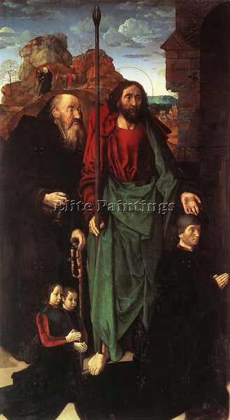 HUGO VAN DER GOES STS ANTHONY AND THOMAS WITH TOMMASO PORTINARI ARTIST PAINTING