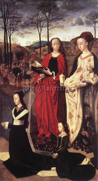 HUGO VAN DER GOES STS MARGARET AND MARY MAGDALENE WITH MARIA PORTINARI PAINTING